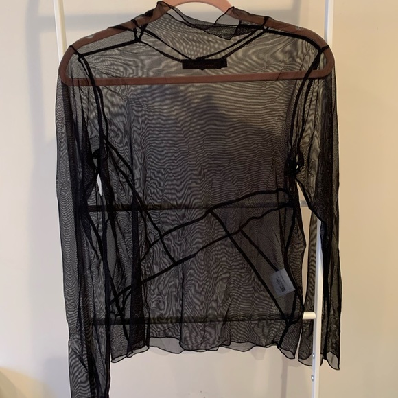 Undercover Tops - UNDERCOVER sheer mesh long sleeve top